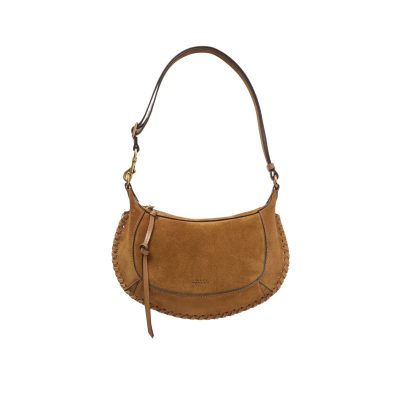 Oskan Moon Whipstitched Leather-Trimmed Suede Shoulder Bag