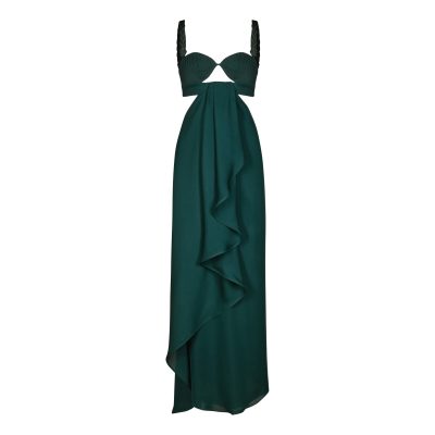 Sea Poem Draped Cutout Maxi Dress