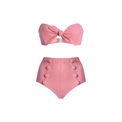 Lisa Marie Fernandez Poppy Bandeau High-Waisted Bikini Set