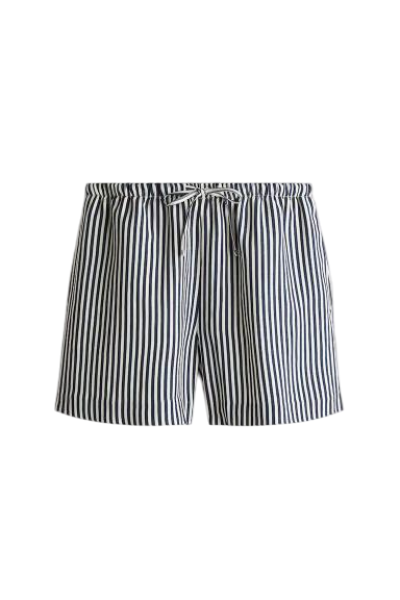 Linen-blend drawstring shorts