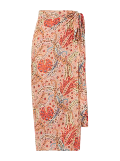 Paisley-print cotton and silk-blend voile pareo