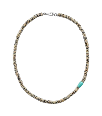 Beaded necklace with quartz