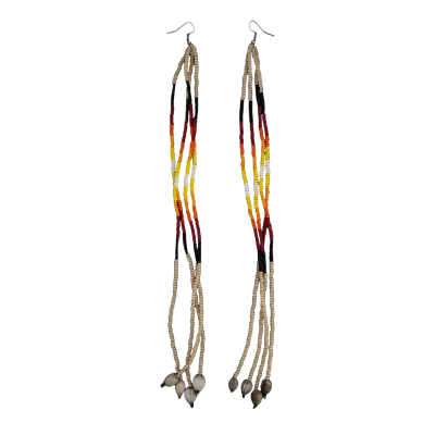 Sunrise Long Huni Kuin Beaded Protection Earrings